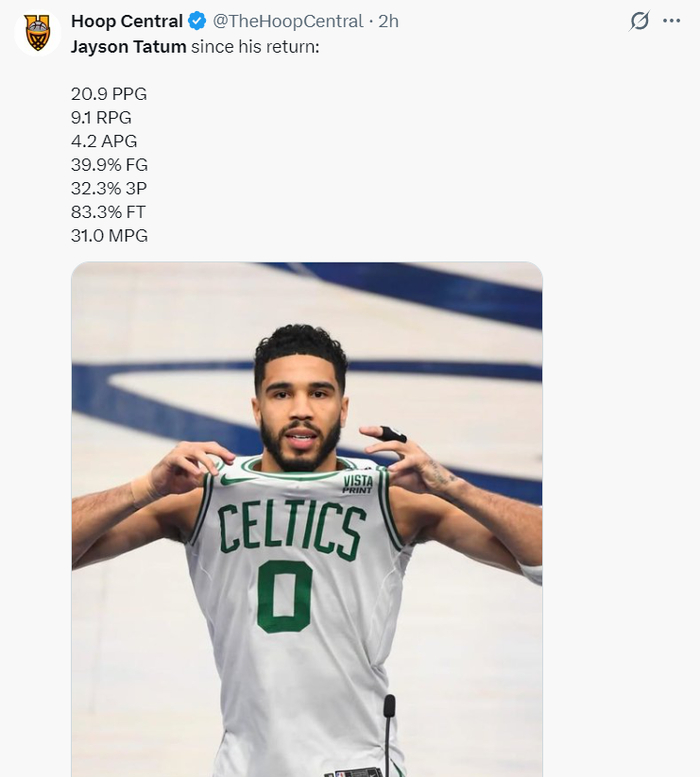 塔图姆32分率队大胜黄蜂 绿凯锁定季后赛席位