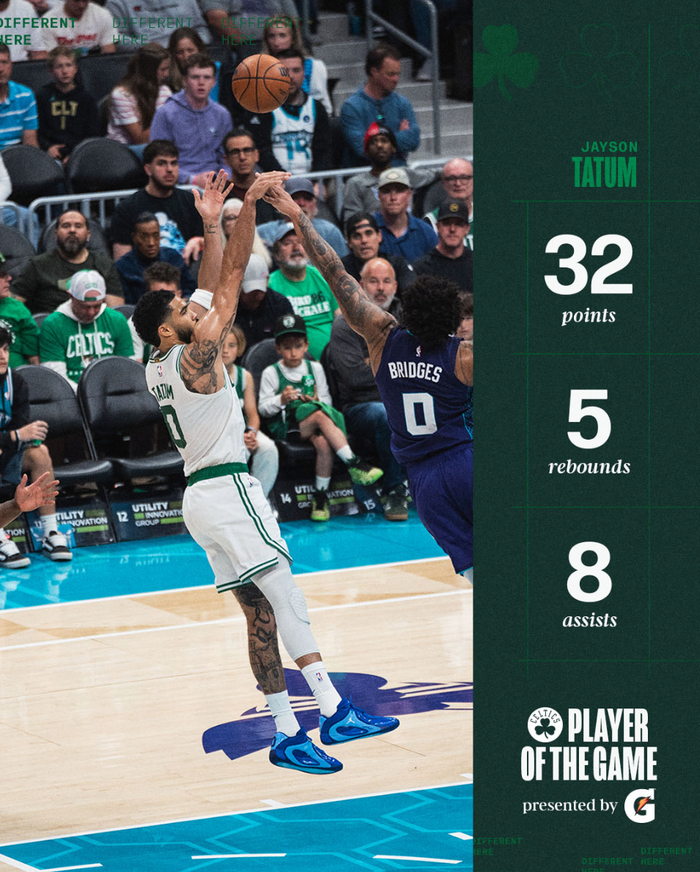 塔图姆32分率队大胜黄蜂 绿凯锁定季后赛席位