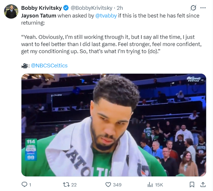 塔图姆32分率队大胜黄蜂 绿凯锁定季后赛席位